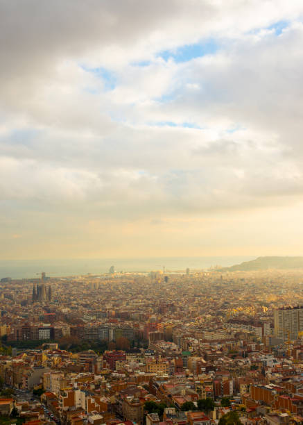 istock panorama of Barcelona at sunset 1085660070