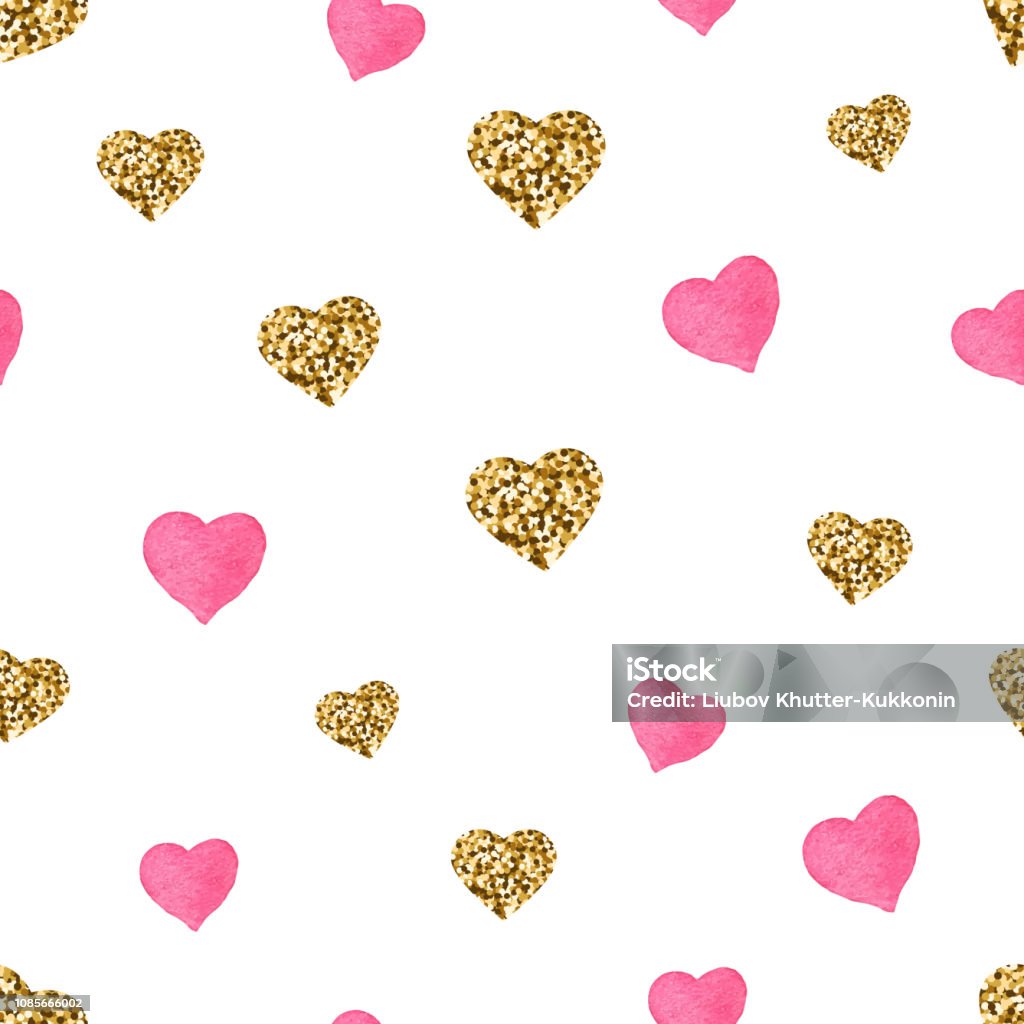 Ilustración de Color De Rosa Y Oro Brillan Transparente Patrón De Corazones  Lindo Día De San Valentín De Fondo Corazones Oro Con Destellos Y Polvo De  Estrellas Fondos De Pantalla De Diseño