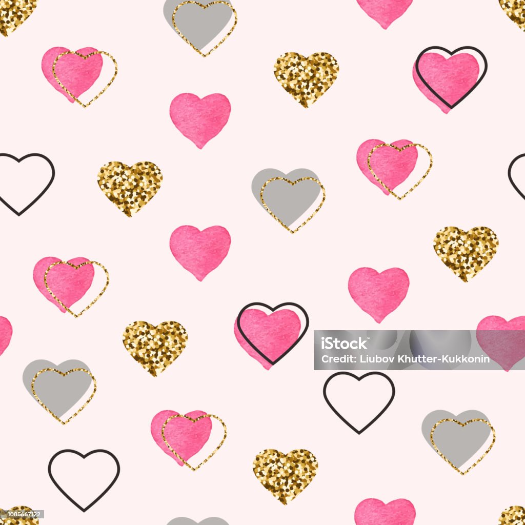 Lấp Lánh Màu Vàng Và Màu Hồng Màu Nước Hoa Văn Liền Mạch Nền Ngày ...