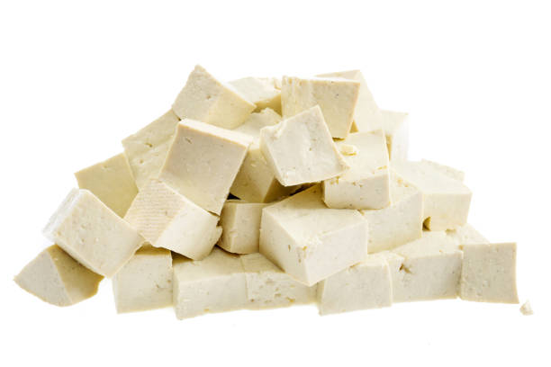 istock White Tofu  on the White background 1085667360