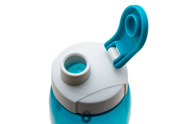 istock Blue water bottle insulated on white 1085673508