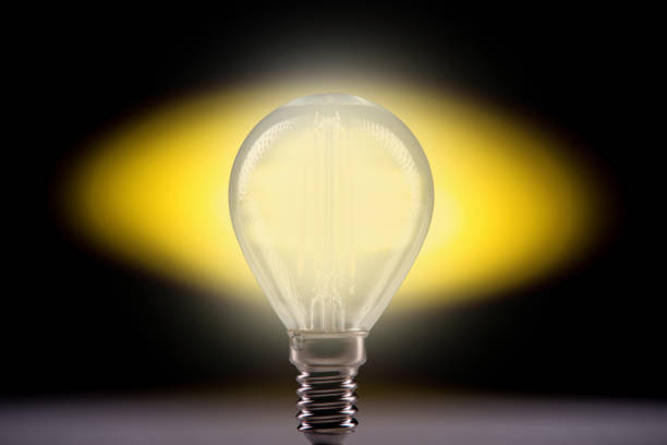 Silhouette led lamps on a yellow background