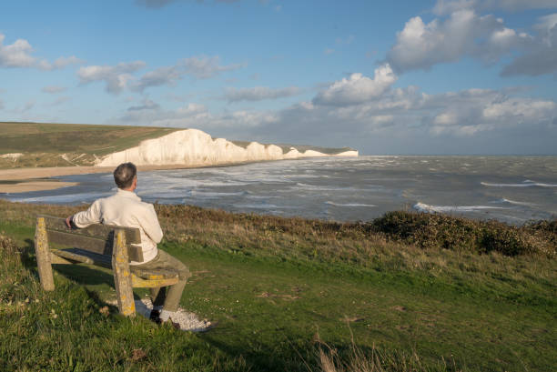 istock Seven Sisters chalk cliffs on stormy day 1085696094