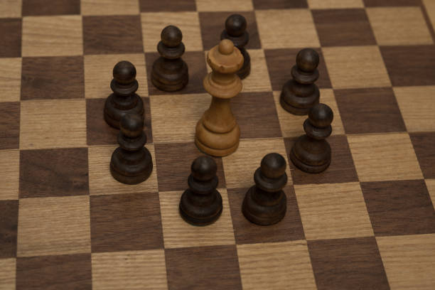 istock Chess game wooden figures concept Board games 1085699668