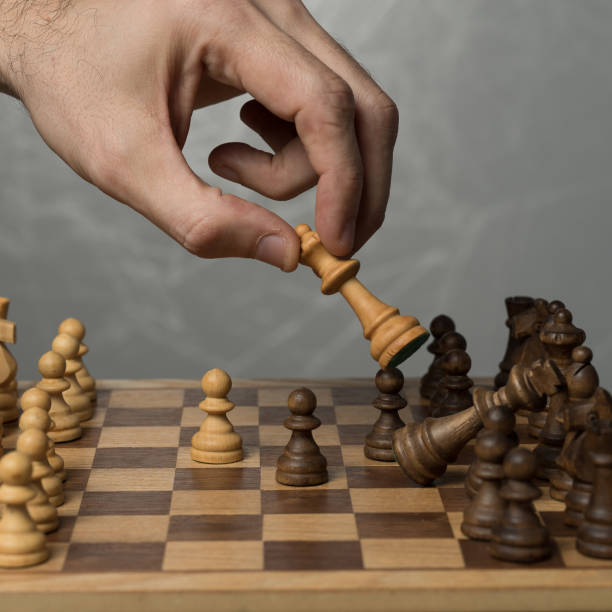 istock Chess game wooden figures concept Board games 1085700316