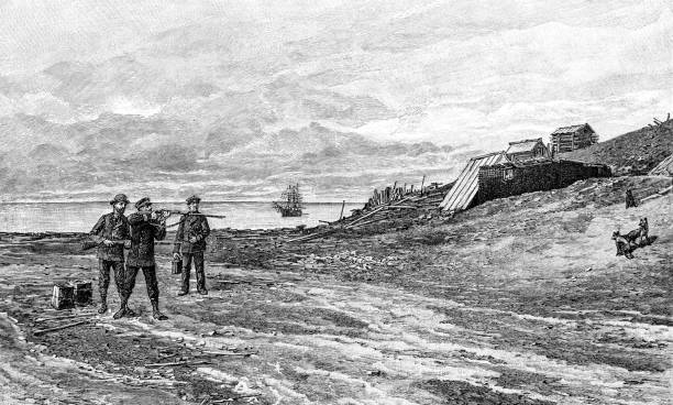 istock Fox hunt on Jan Mayen island illustration 1895 'the Earth and her People' 1085712990
