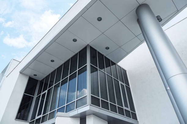 istock Modern building on a sunny day with a glass walls 1085713138