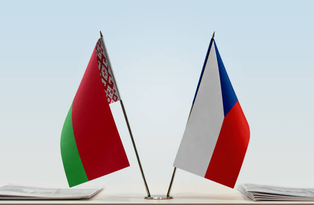 istock Flags of Belarus and Czech Republic 1085713704