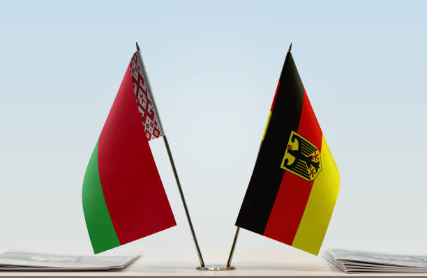 istock Flags of Belarus and Germany 1085713790