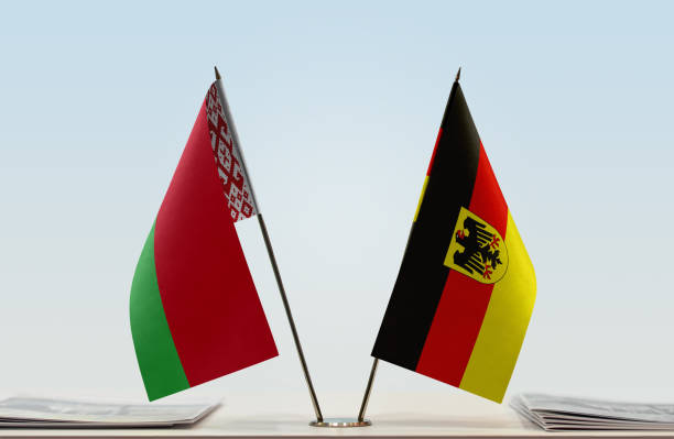 istock Flags of Belarus and Germany 1085713818