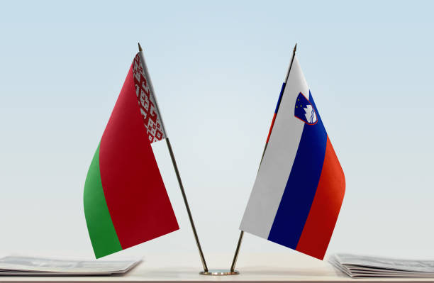 istock Flags of Belarus and Slovenia 1085715212