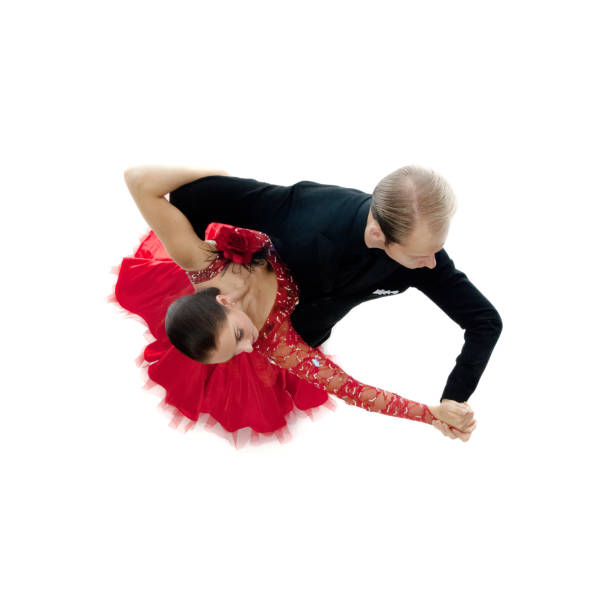 Directly above view of two ballroom dancers