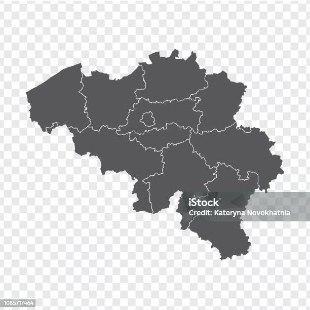 Pusta Mapa Belgia Wysokiej Jakości Mapa Belgia Z Prowincjami Na Przezroczystym Tle Dla Projektu Witryny Internetowej Logo Aplikacji Interfejsu Użytkownika Wektor Zapasów Ilustracja Wektorowa Eps10 - Stockowe grafiki wektorowe i więcej obrazów Belgia