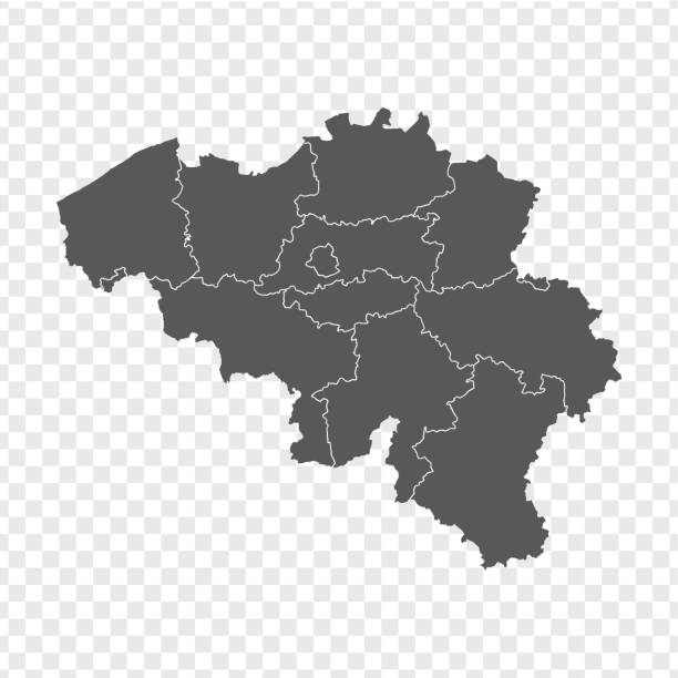 пустая карта бельгии. высокое качество карты бельгии с провинциями на прозрачном фоне для вашего веб-сайта дизайн, логотип, приложение, пол� - belgium stock illustrations