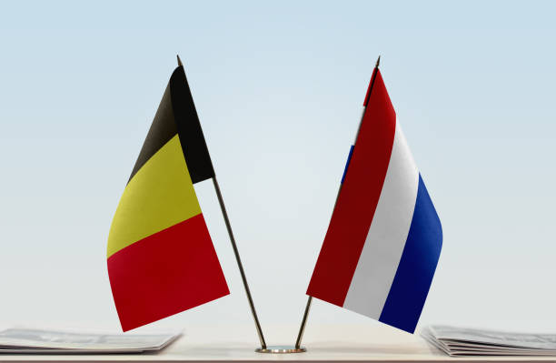 istock Flags of Belgium and Netherlands 1085719830
