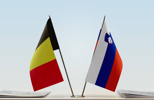 istock Flags of Belgium and Slovenia 1085719942