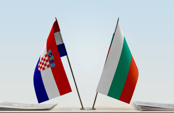 istock Flags of Croatia and Bulgaria 1085723468