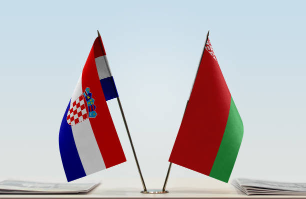 istock Flags of Croatia and Belarus 1085723480