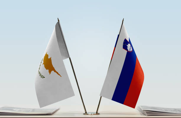 istock Flags of Cyprus and Slovenia 1085725348