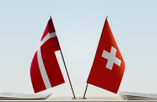 istock Flags of Denmark and Switzerland 1085729186