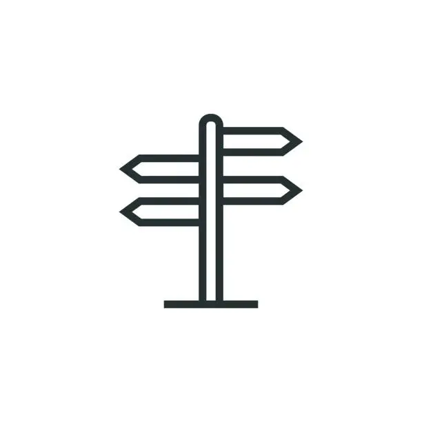 Vector illustration of Direction Line Icon