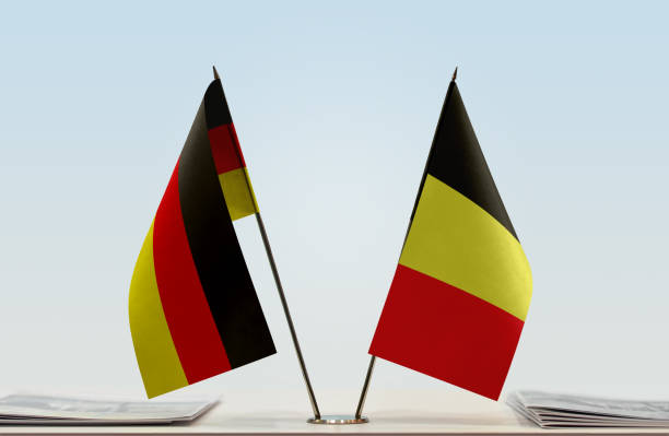 istock Flags of Germany and Belgium 1085749120