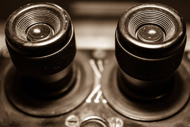 Eye piece of a vintage microscope