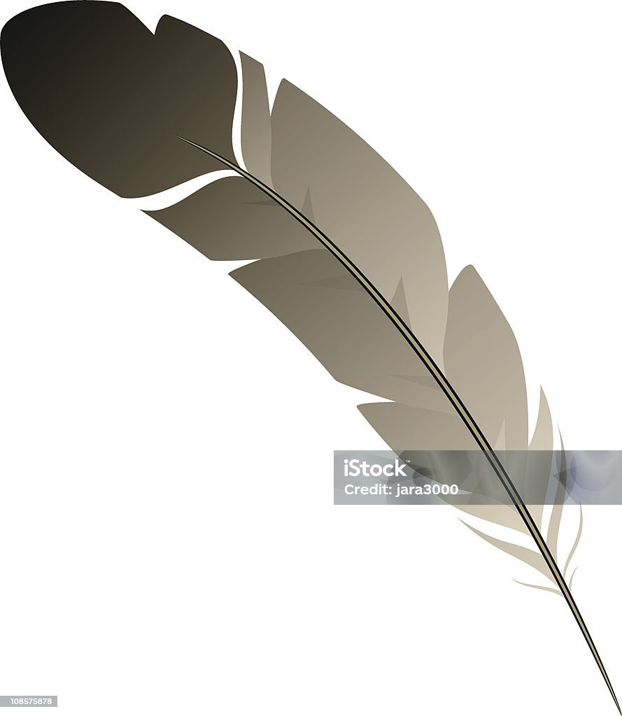 En plumes - clipart vectoriel de Couleur noire libre de droits