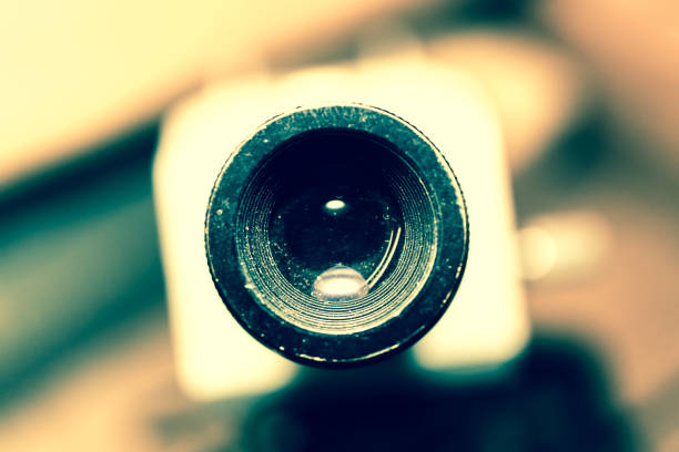 Eye piece of a vintage microscope