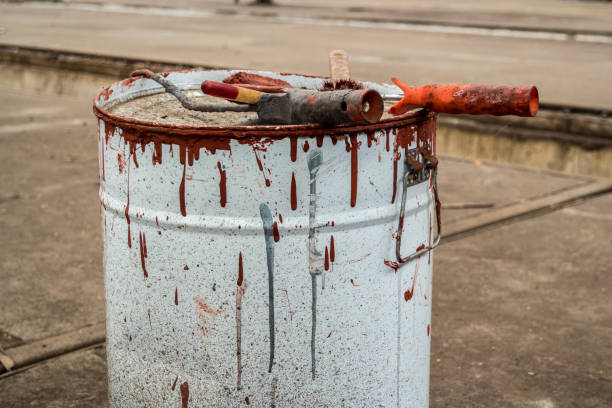 istock Paint bucket with brush 1085760754