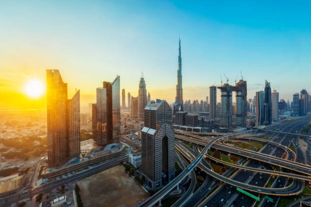 istock Dubai downtown at sunrise - United arab emirates 1085765348