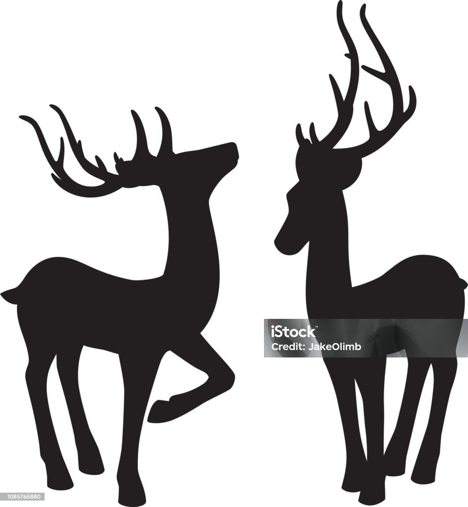 Reindeer Silhouettes 2 Vector silhouettes of a group of reindeer. In Silhouette stock vector