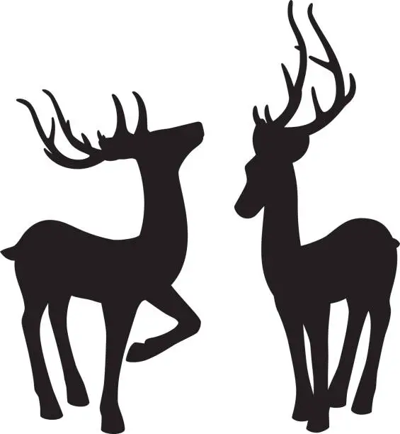 Vector illustration of Reindeer Silhouettes 2