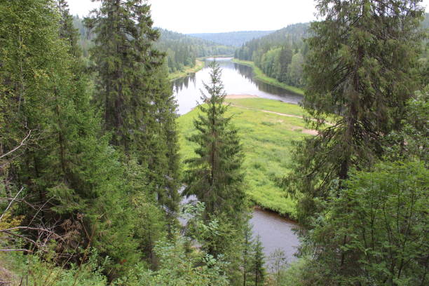 istock beautiful Ural landscape river and mountain View 1085772816
