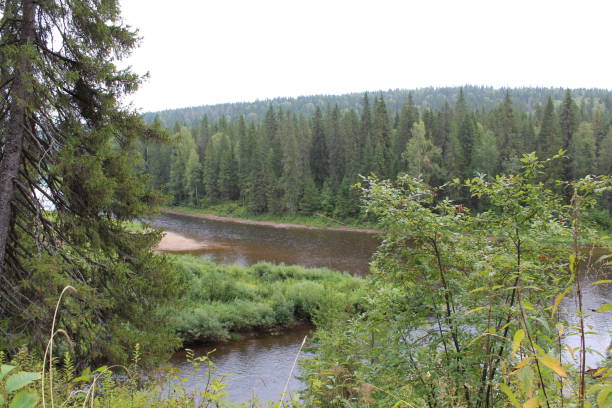 istock beautiful Ural landscape river and mountain View 1085772840