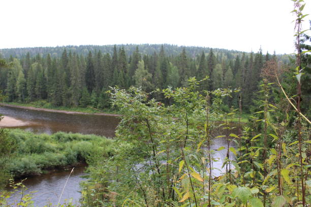 istock beautiful Ural landscape river and mountain View 1085772866