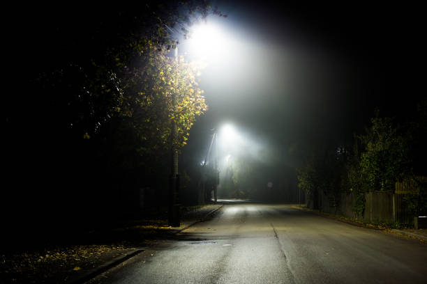 istock A country asphalt road at night, Latvia 1085772996