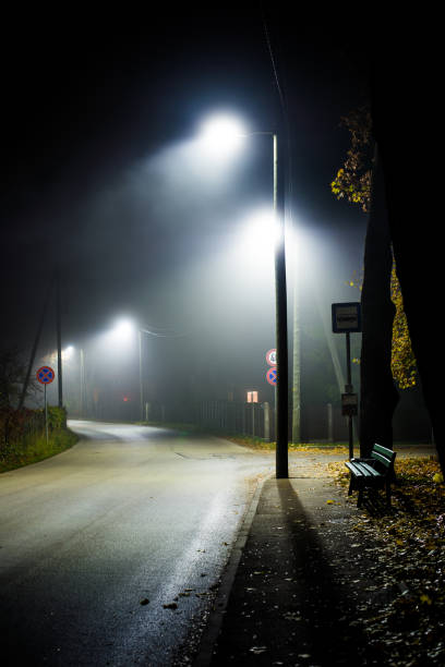 istock A country asphalt road at night, Latvia 1085773012
