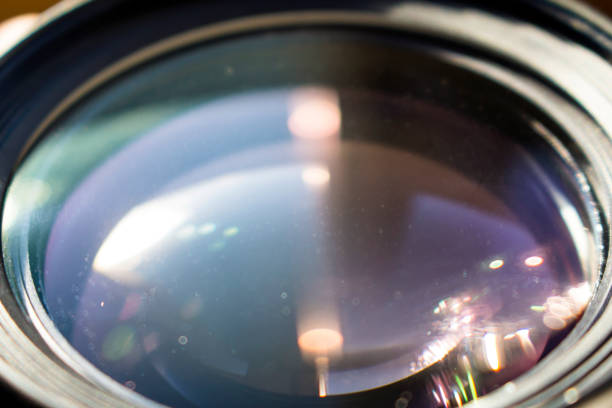 istock Glare on the front lens of the camera lens 1085774228