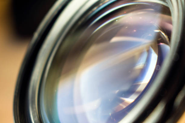 istock Glare on the front lens of the camera lens 1085774244