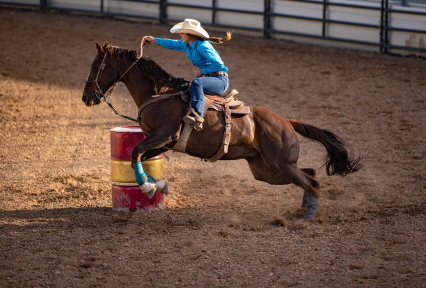 istock Cowgirl barrel racing rodeo 1085774524