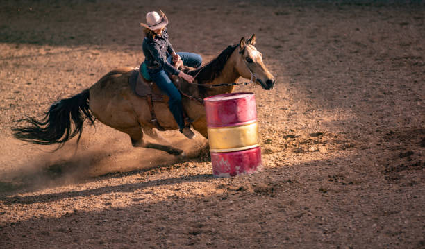 istock Cowgirl barrel racing rodeo 1085774586