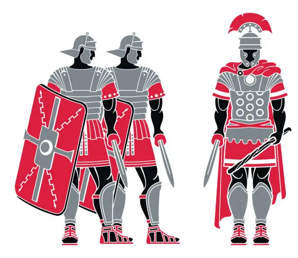Vector illustration of Ancient Roman Warriors
