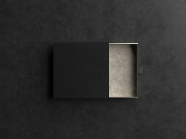 istock Elegant open white and gold Gift Box Mockup on black background. Luxury packaging box for premium products. Empty opened box. 3d rendering. 1085778892