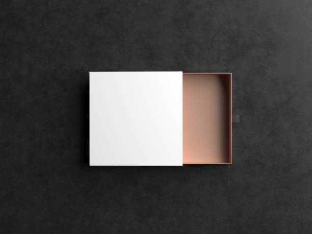 istock Elegant open white and gold Gift Box Mockup on black background. Luxury packaging box for premium products. Empty opened box. 3d rendering. 1085778900