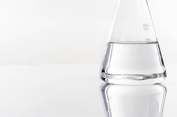 laboratory equipment on a laboratory table on a white background during the experiments