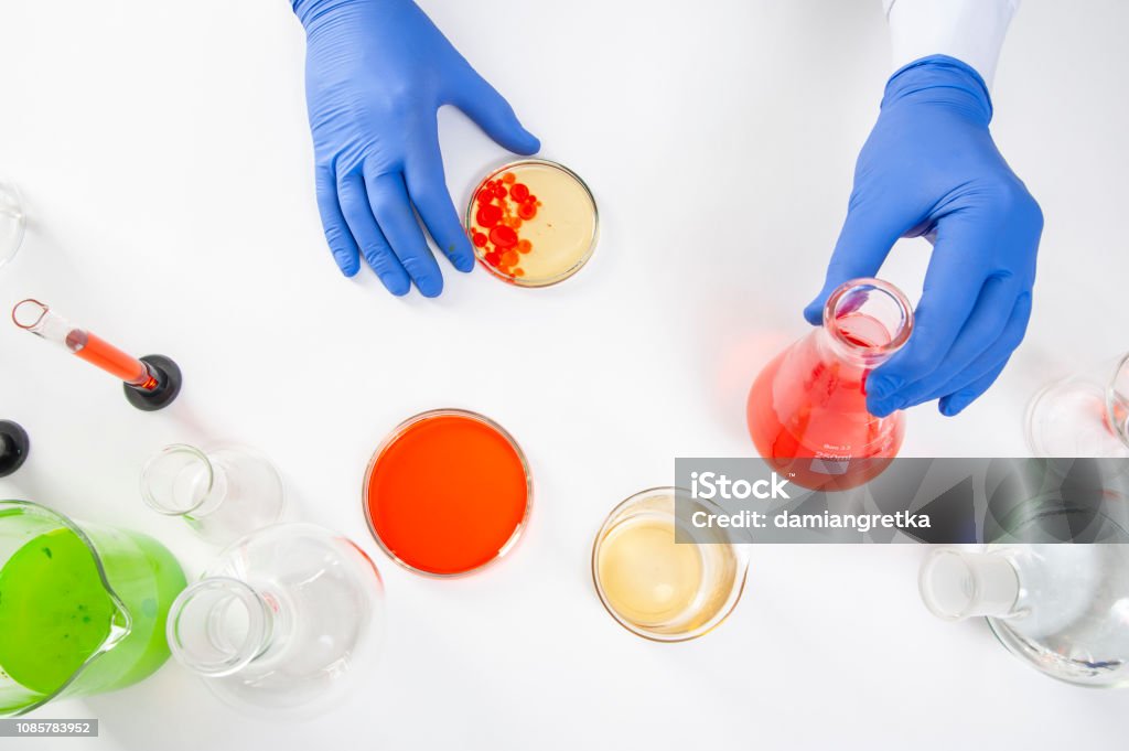 Hand Doing Lab View Of A Human Hands In The Laboratory While Performing Experiments ...