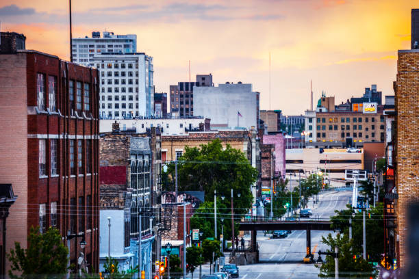 istock Milwaukee streets at sunset time 1085788360