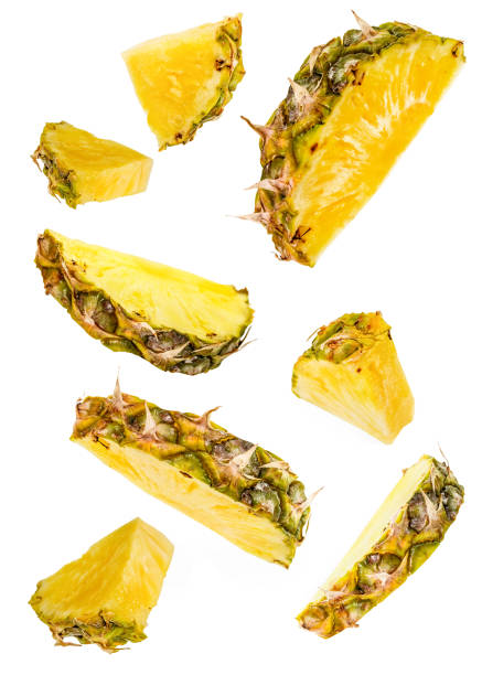istock pineapple slices flying isolated on white 1085793402