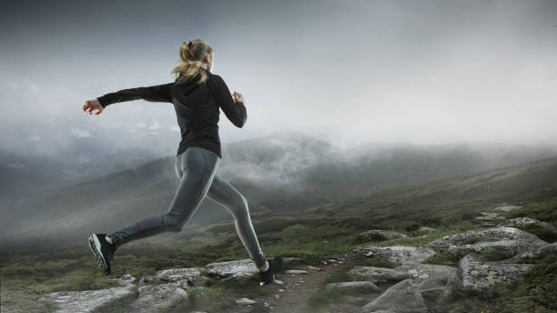 istock The woman running and training on running track 1085803600